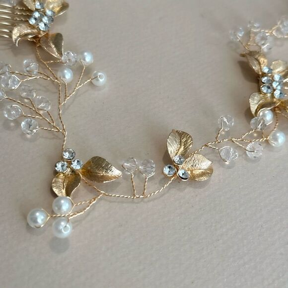 Elegant Gold Floral Hair piece K31 - Picture 4 of 5